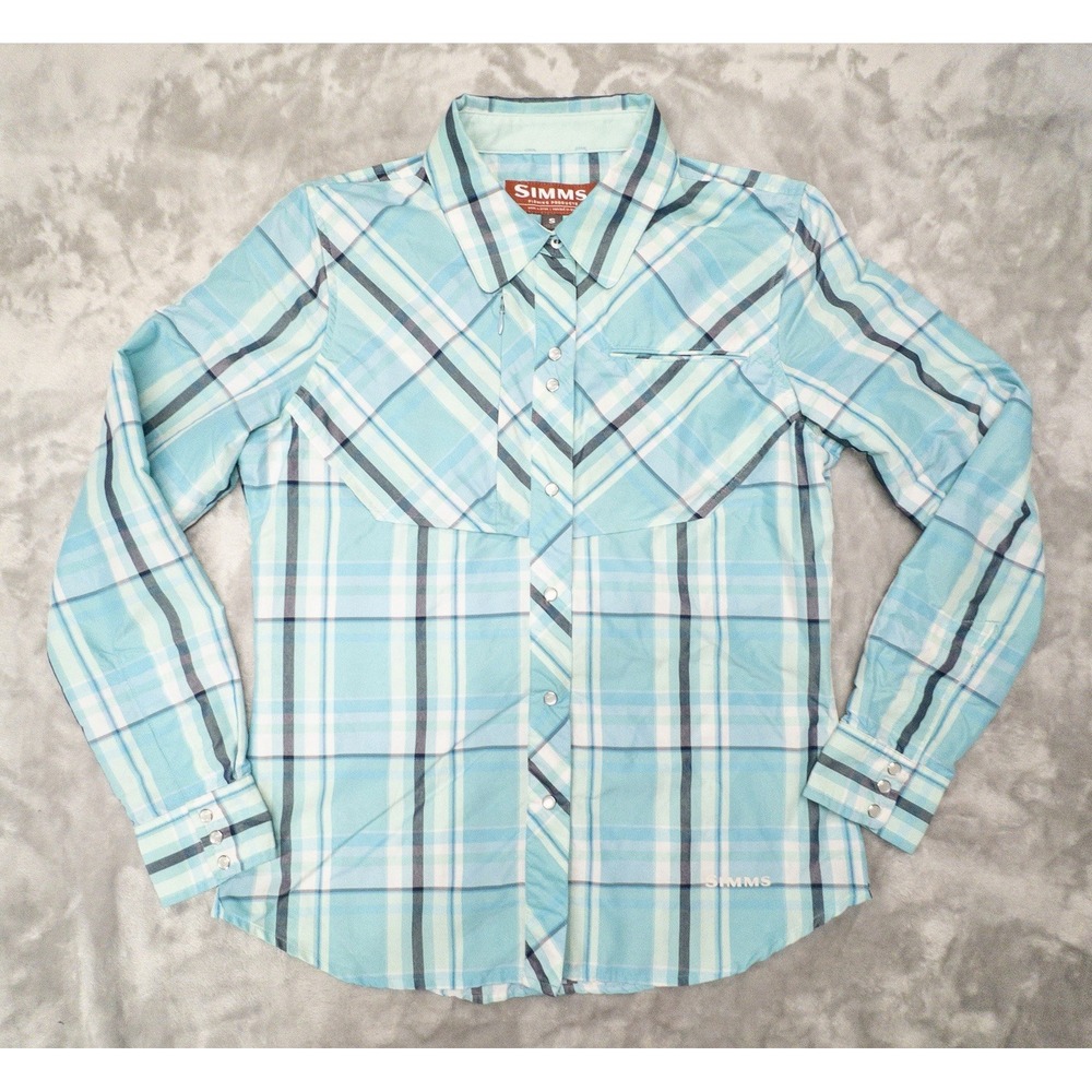 Simms Fishing Guide Series Plaid Shirt Womens Small Western Outdoors Gorpcore